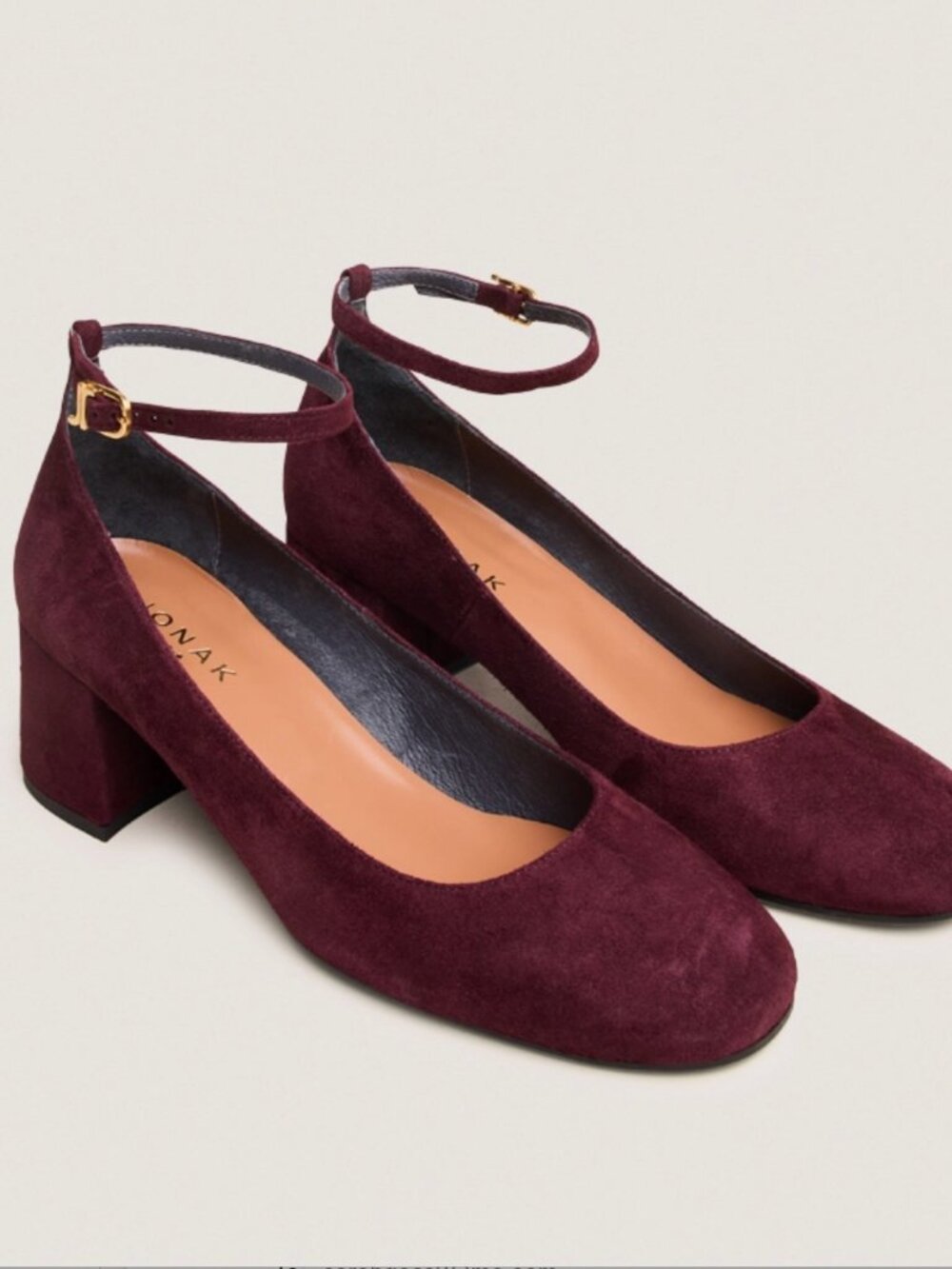 Jonak DITTO Mary Jane shoes with ankle strap in burgundy suede size 8 EUC